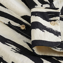 Load image into Gallery viewer, Monochrome Abstract Print Button Through Shirt With Hardwear Buttons