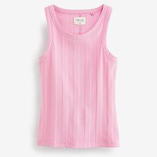 Load image into Gallery viewer, Pink Palms Rib Vest Short 100% Cotton Pyjamas Set