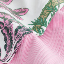 Load image into Gallery viewer, Pink Palms Rib Vest Short 100% Cotton Pyjamas Set