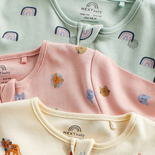 Load image into Gallery viewer, Multi Character Baby Footless Zip 100% Cotton Sleepsuits 3 Pack (0mths-18mt)