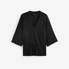 Load image into Gallery viewer, Black Long Sleeve Textured Tunic