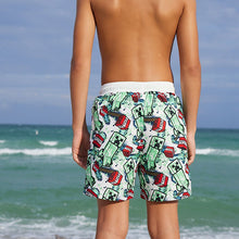 Load image into Gallery viewer, Minecraft Green Swim Shorts