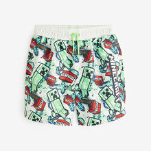 Load image into Gallery viewer, Minecraft Green Swim Shorts