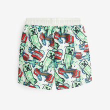 Load image into Gallery viewer, Minecraft Green Swim Shorts