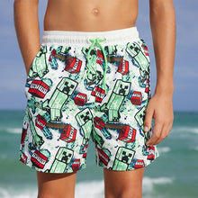 Load image into Gallery viewer, Minecraft Green Swim Shorts
