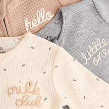 Load image into Gallery viewer, Neutral Milk Club Baby Two Way Zip 100% Cotton Sleepsuits 3 Pack (0mths-2yrs)