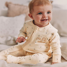 Load image into Gallery viewer, Neutral Milk Club Baby Two Way Zip 100% Cotton Sleepsuits 3 Pack (0mths-2yrs)