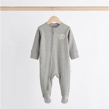 Load image into Gallery viewer, Neutral Milk Club Baby Two Way Zip 100% Cotton Sleepsuits 3 Pack (0mths-2yrs)