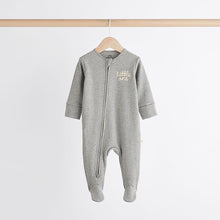 Load image into Gallery viewer, Neutral Milk Club Baby Two Way Zip 100% Cotton Sleepsuits 3 Pack (0mths-2yrs)
