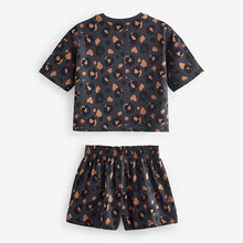 Load image into Gallery viewer, Brown/Cream Short 100% Cotton Pyjamas 3 Pack