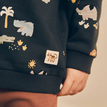 Load image into Gallery viewer, Black/Brown Safari All Over Print Sweatshirt and Leggings Set (3mths-6yrs)