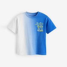 Load image into Gallery viewer, Blue/White Back Print 100% Cotton Short Sleeve T-Shirt