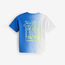 Load image into Gallery viewer, Blue/White Back Print 100% Cotton Short Sleeve T-Shirt