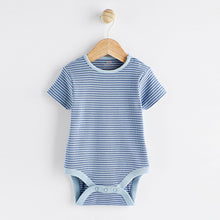 Load image into Gallery viewer, Blue/Neutral Dino Baby Jersey Dungarees and Bodysuit Set