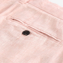 Load image into Gallery viewer, Pink Linen Cotton Chino Shorts with Belt Included