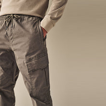 Load image into Gallery viewer, Mushroom Brown Regular Tapered Fit Stretch Utility Cargo Trousers