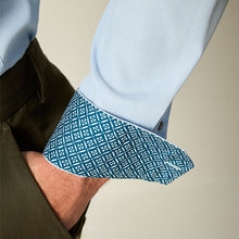 Load image into Gallery viewer, Light Blue Slim Fit Trimmed Easy Care Single Cuff Oxford Shirt