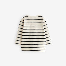 Load image into Gallery viewer, Ecru Stripe Long Sleeve Character T-Shirt (3mths-6yrs)