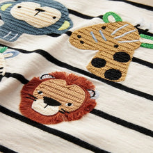 Load image into Gallery viewer, Ecru Stripe Long Sleeve Character T-Shirt (3mths-6yrs)