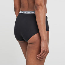 Load image into Gallery viewer, White/Black/Grey Midi Cotton Rich Logo Knickers 4 Pack