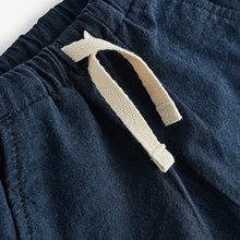Load image into Gallery viewer, Navy Linen Blend Pull-On Trousers