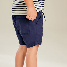Load image into Gallery viewer, Navy Blue 100% Cotton Pull On Shorts