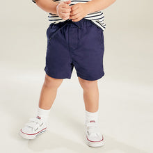 Load image into Gallery viewer, Navy Blue 100% Cotton Pull On Shorts