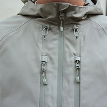 Load image into Gallery viewer, Grey Zip Through Hooded Waterproof Jacket