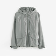 Load image into Gallery viewer, Grey Zip Through Hooded Waterproof Jacket