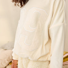 Load image into Gallery viewer, Cream/Blue Cosy Fleece Pyjamas (5-12yrs)