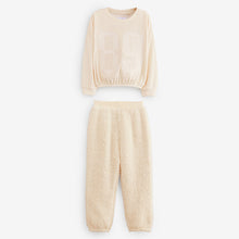 Load image into Gallery viewer, Cream/Blue Cosy Fleece Pyjamas (5-12yrs)