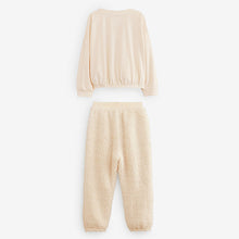 Load image into Gallery viewer, Cream/Blue Cosy Fleece Pyjamas (5-12yrs)