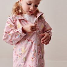 Load image into Gallery viewer, Pink Unicorn Shower Resistant Printed Cagoule (3mths-5-6yrs)