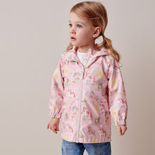 Load image into Gallery viewer, Pink Unicorn Shower Resistant Printed Cagoule (3mths-5-6yrs)
