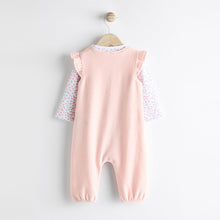Load image into Gallery viewer, Pink Baby Dungarees and Longsleeve Bodysuit Set (0mths-18mths)
