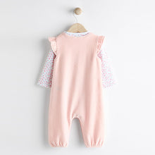 Load image into Gallery viewer, Pink Baby Dungarees and Longsleeve Bodysuit Set (0mths-18mths)