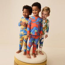 Load image into Gallery viewer, Multi Bright Dinosaur 3 Pack Snuggle Pyjamas (9mths-5yrs)