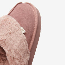 Load image into Gallery viewer, Mink Pink Suede Mule Slippers