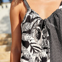 Load image into Gallery viewer, Monochrome Mini Tie Front Summer Dress