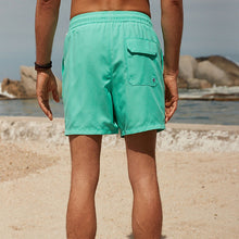 Load image into Gallery viewer, Aqua Green Palm Logo Essential Swim Shorts