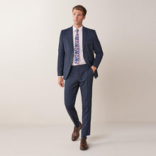 Load image into Gallery viewer, Mid Blue Slim Check Suit Jacket