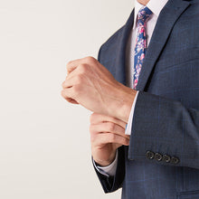 Load image into Gallery viewer, Mid Blue Slim Check Suit Jacket