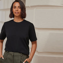 Load image into Gallery viewer, Black Heavyweight Short Sleeve Crew Neck T-Shirt