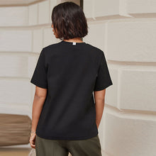 Load image into Gallery viewer, Black Heavyweight Short Sleeve Crew Neck T-Shirt