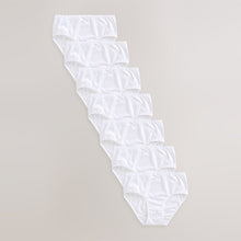 Load image into Gallery viewer, White Heart Lace Trim Briefs 7 Pack