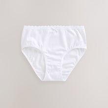 Load image into Gallery viewer, White Heart Lace Trim Briefs 7 Pack