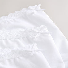 Load image into Gallery viewer, White Heart Lace Trim Briefs 7 Pack