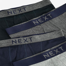 Load image into Gallery viewer, Grey/Navy 4 pack A-Front Pure 100% Cotton Boxers