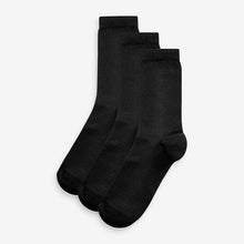 Load image into Gallery viewer, Black Soft Viscose Ankle Socks 3 Pack