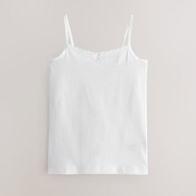 Load image into Gallery viewer, White 5 Pack Lace Trim Cami Vest (2-12yrs)